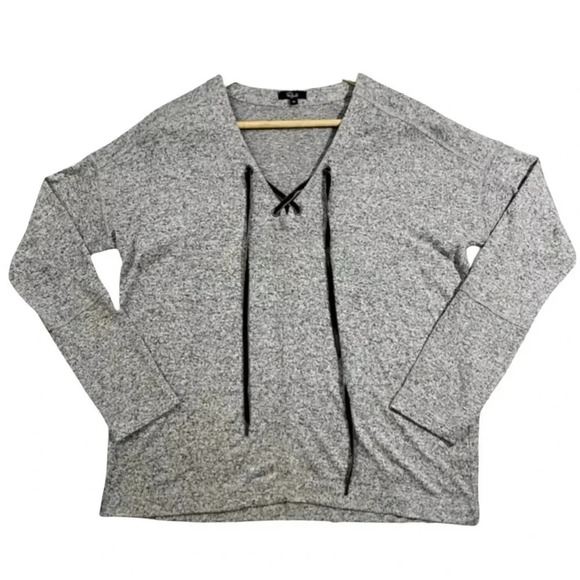 Rails Leigh Melange Grey Long Sleeve Top - Picture 3 of 6